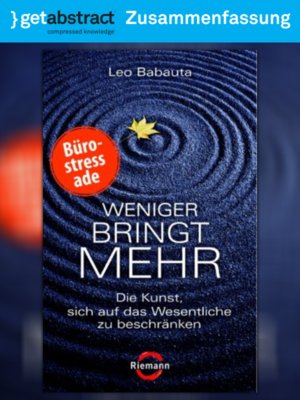 cover image of Weniger bringt mehr (Zusammenfassung)